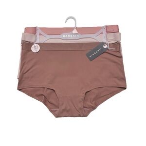 DANSKIN WOMEN PLUS 1X MID RISE BRIEFS PANTIES 3 PACK SUPER SOFT NO RIDE SOLIDS